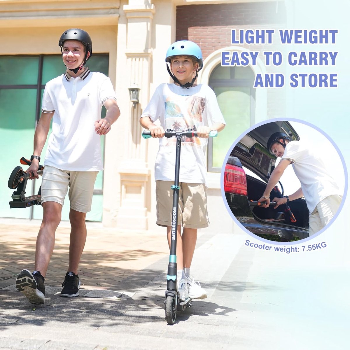 Elektrische Step Kinderen - 20km/u - 250W piek - Tot 80 kg - Voor kinderen en tieners - Blauw — afbeelding 9