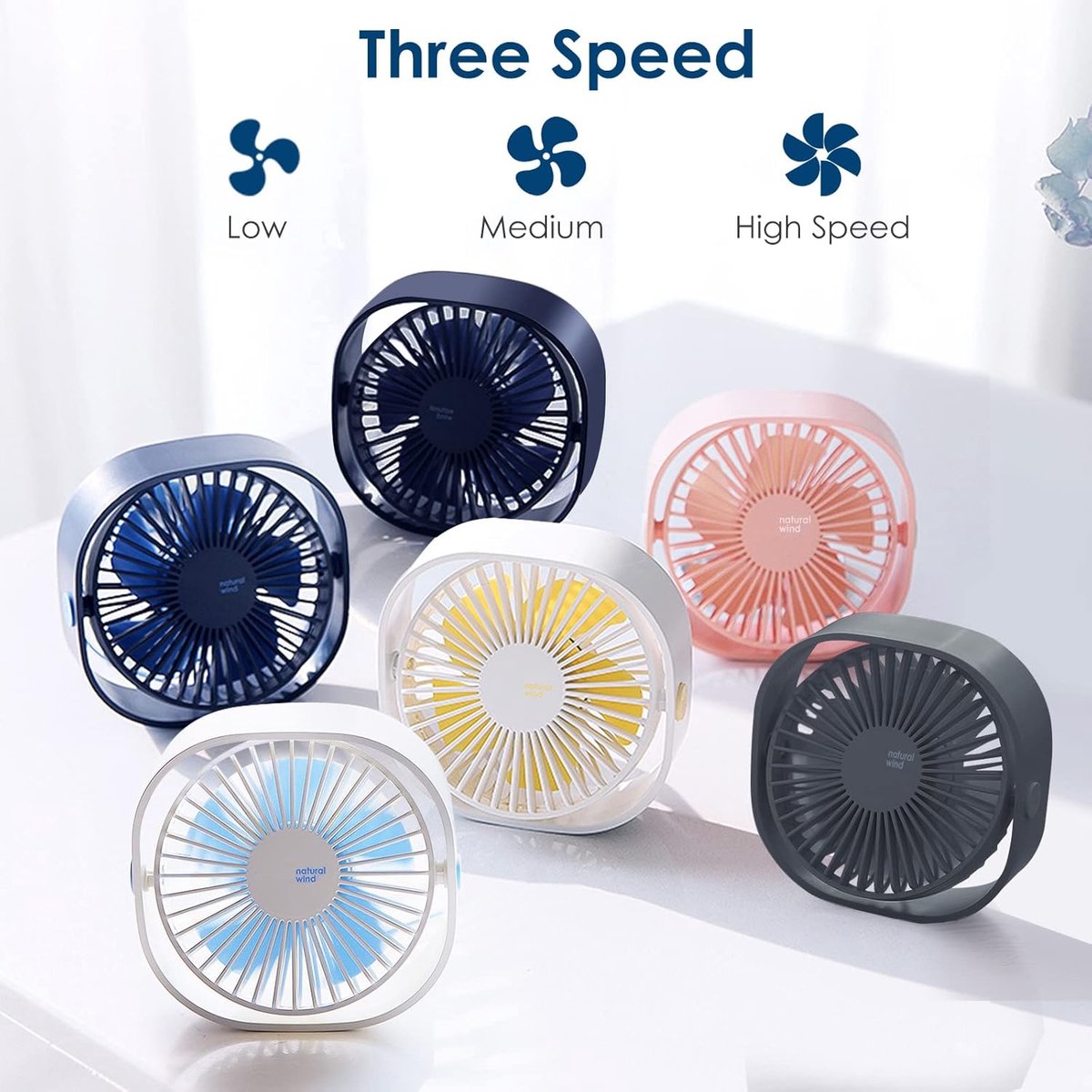 Draagbare halsventilator, stil, krachtig, USB-ventilator met oplaadbare