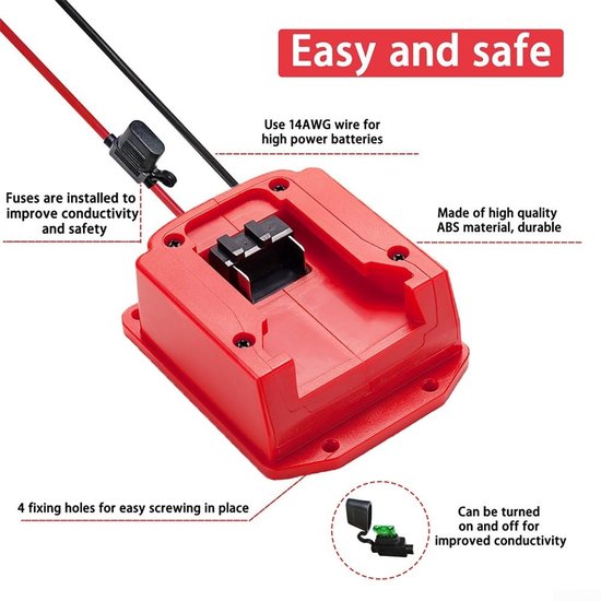 Geschikt voor Batterijadapter compatibel met 18V-dockingstation, batterij-gereedschapsadapter compatibel met DC-batterijuitgang van Merkloos	 — afbeelding 4