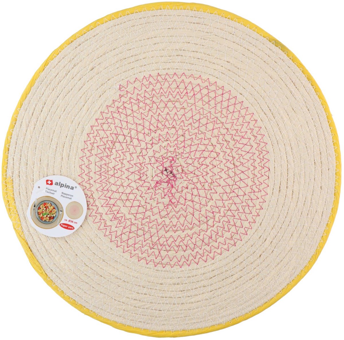 Alpina Geweven Placemat - Papieren Garens, dia 38 cm