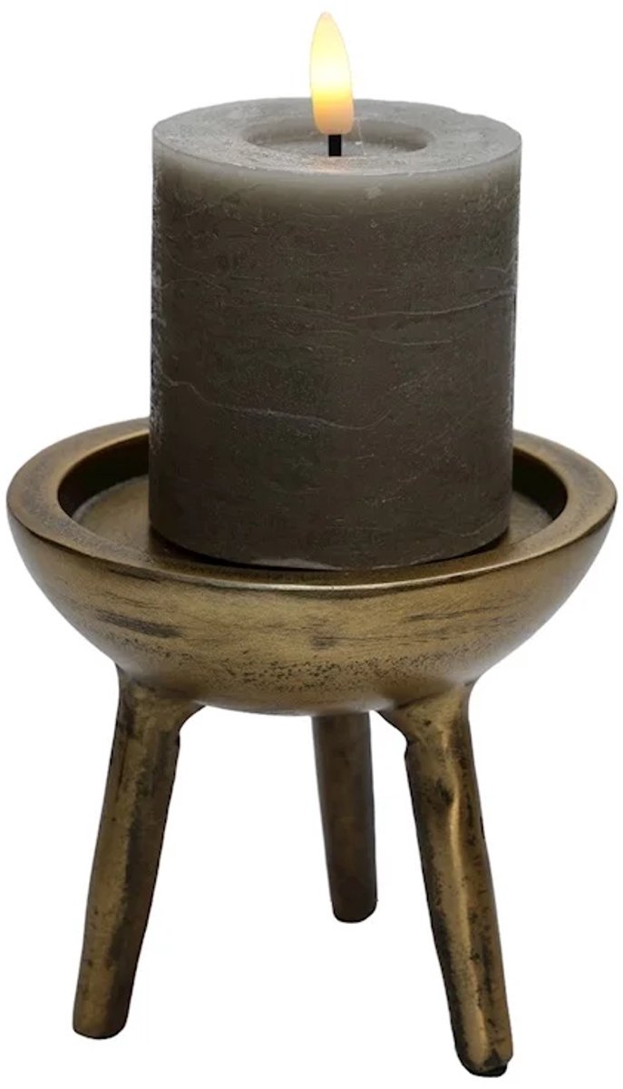 Vase The World Kandelaar Luro | XS | aged brass - warm goud | Ø12 x H10 cm