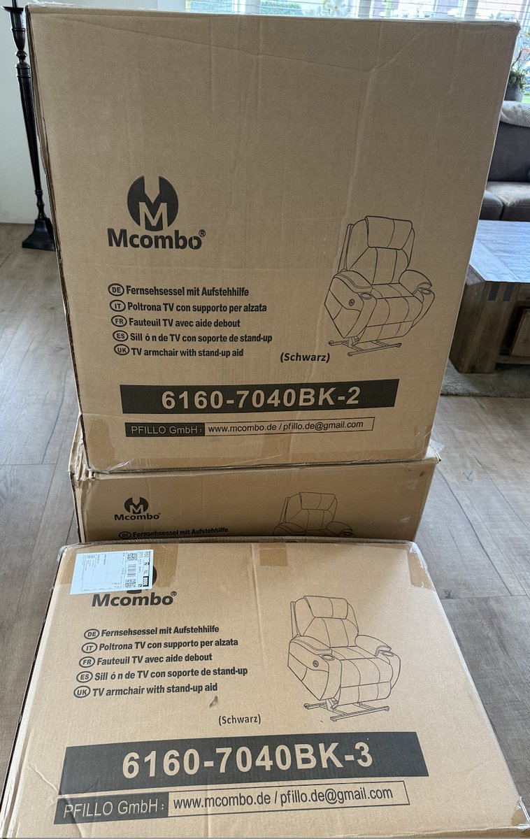 MCombo 7040 Elektrische Relaxstoel met Opstahulp – Massage, Verwarming & USB – Zwart Kunstleer – foto 8
