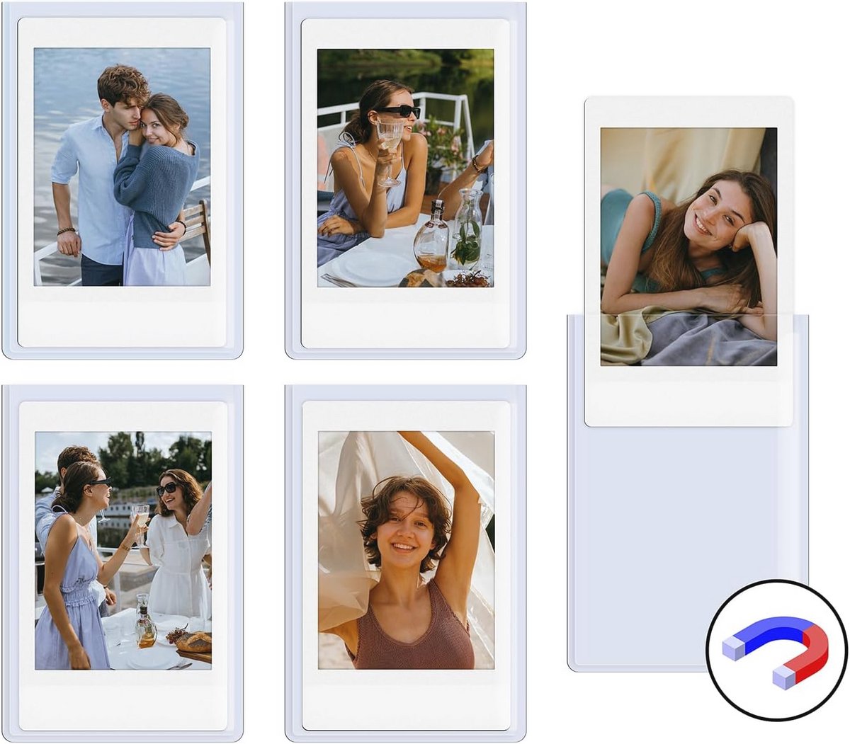 Set van 5 magnetische fotolijsten 2x3 voor instant camera's