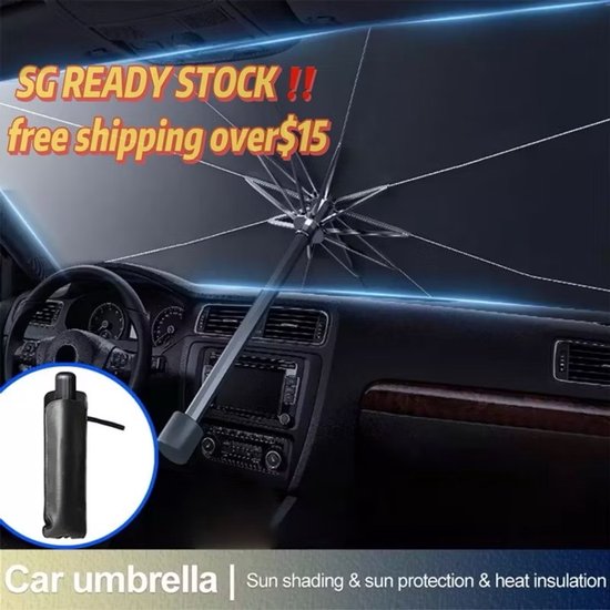 Zonnescherm Auto-Auto voorruit zonnescherm-Houd het voertuig koel-140x80CM-Inclusief een speciale hoes van Cartrend — afbeelding 2