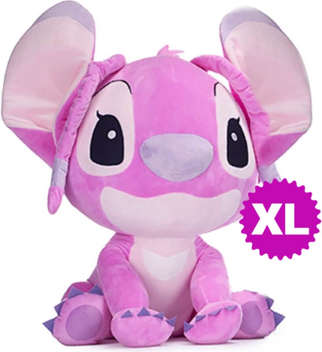 Angel Zittend – Lilo & Stitch Disney Pluche Knuffel XL 70 cm groot - Disney Plush Toy - Speelgoed knuffeldier knuffelpop voor kinderen jongens meisjes - XXL grote Knuffels Lilo en Stitch, Angel, Leroy, Stitch, Scrump
