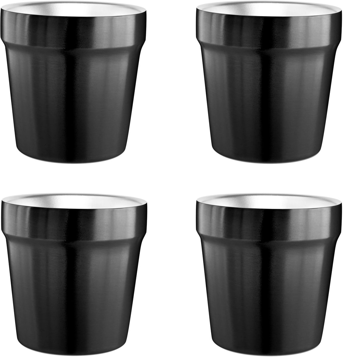 Ibenzoa® Ideale Dubbelwandige Roestvrijstalen Bekers voor Reizen, Outdoor, Camping en Dagelijks Gebruik - Set van 4, 175 ml