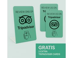 Tripadvisor review ons kaart - Nu met 2 gratis Tripadvisor kaartjes! NFC - Staand display - Telefoonbordje - Boost je reviews
