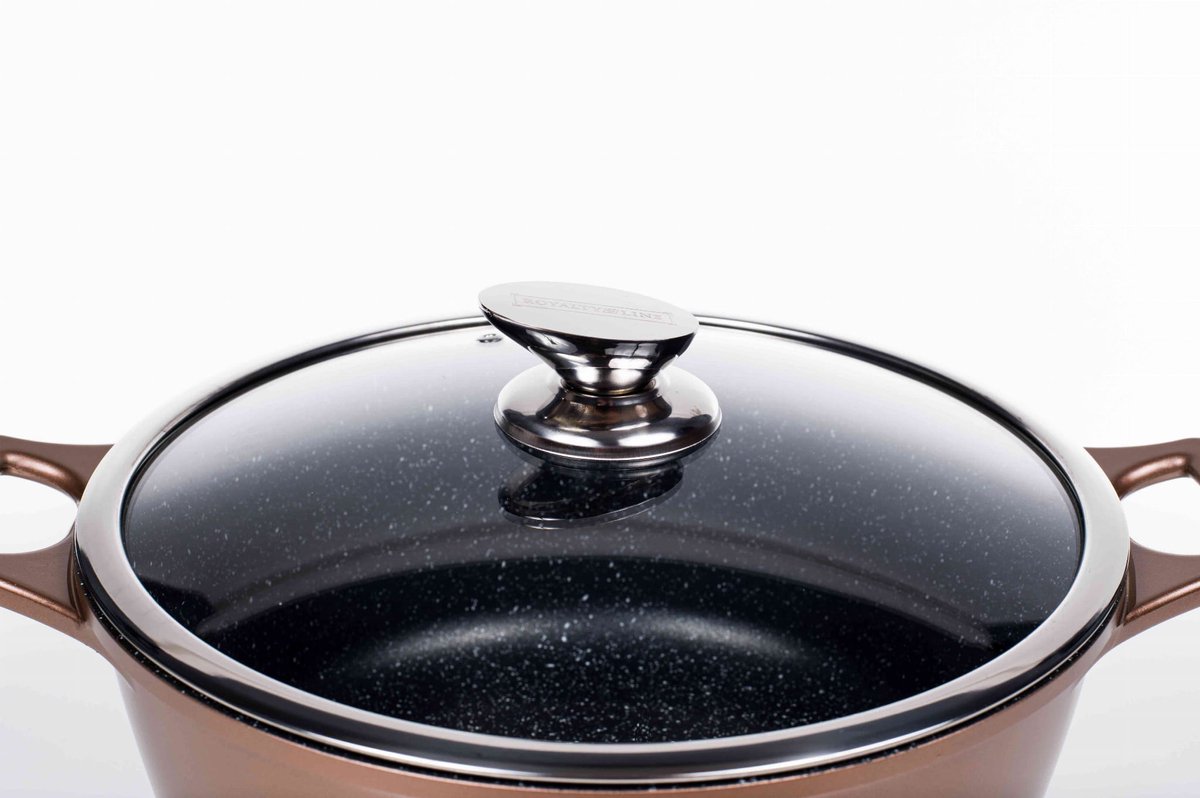 Pannenset 14-delig rood marmeren coating | Duurzme pannen voordelig online kopen - Kookwinkel Kitchen&More