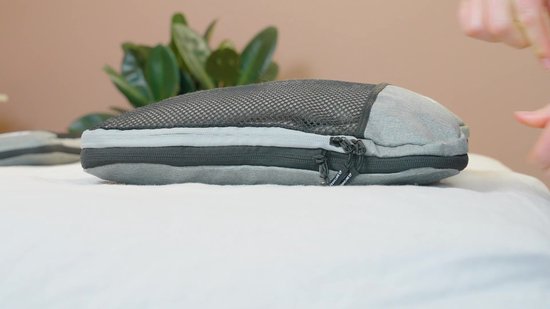 Packing Cubes - Compressierits - Koffer organizer set - 6 stuks - Travel Cubes voor backpack, koffer en tassen - Mesh en nylon - Grijs