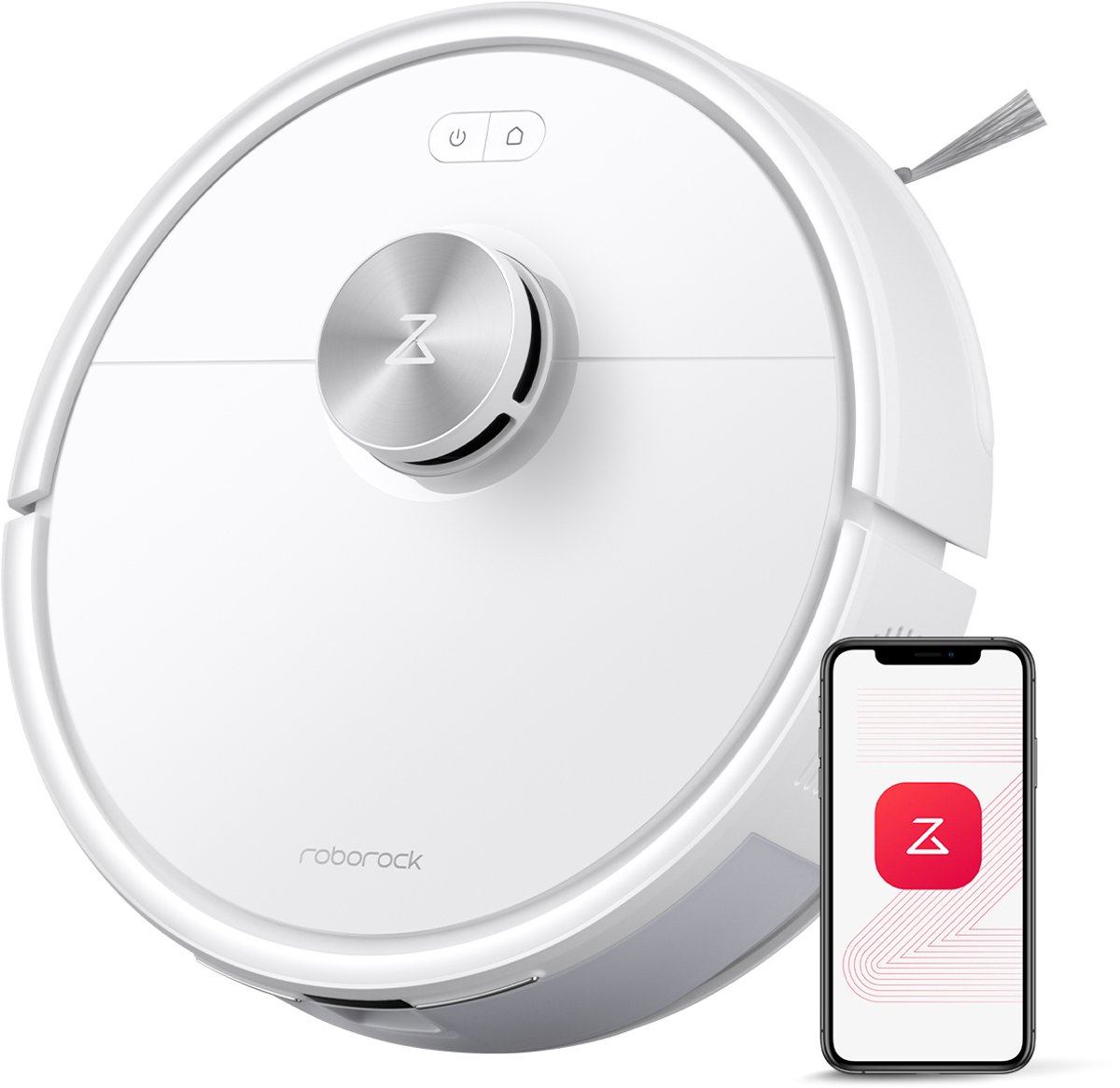 Roborock Q7 M5–Robotstofzuiger met dweilfunctie–10000 Pa sterke zuigkracht–Dubbel antiklitsysteem– 150 min gebruiksduur– LiDAR-navigatie–Stofzuigerrobot voor tapijt– Dierenharen–Wit–Q5 PRO Upgrade