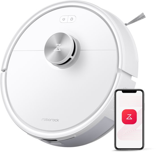 Roborock Q7 M5–Robotstofzuiger met dweilfunctie–10000 Pa sterke zuigkracht–Dubbel antiklitsysteem– 150 min gebruiksduur– LiDAR-navigatie–Stofzuigerrobot voor tapijt– Dierenharen–Wit–Q5 PRO Upgrade