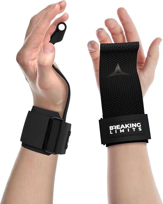 Netrox Sports® Elite Grips lifting straps voor bodybuilding, gewichtheffen, krachttraining en fitness, speciaal ontwikkeld voor zware gewichten, extra sterke lifting straps voor vrouwen en mannen (M