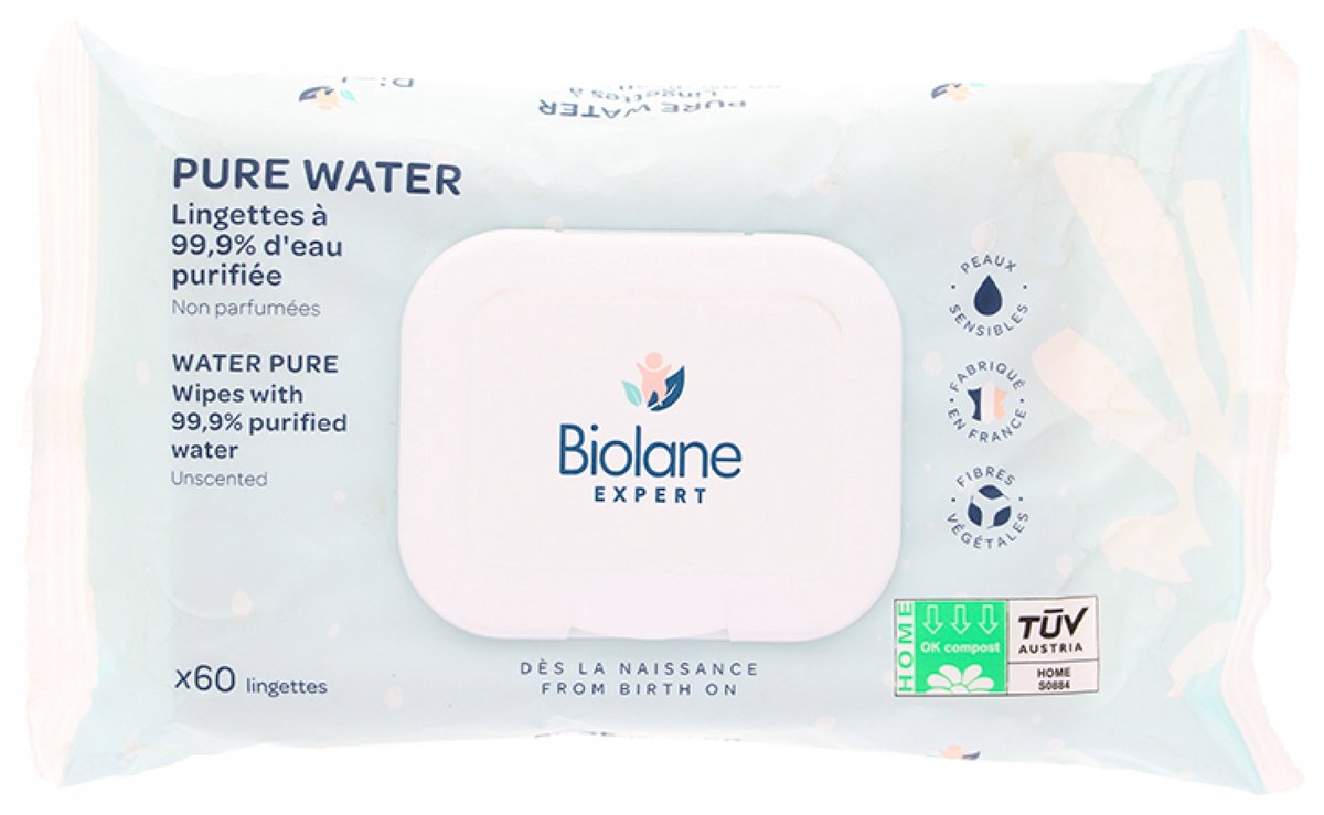 Biolane Puur Water Ongeparfumeerde Doekjes 60 Doekjes