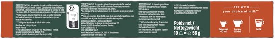 Arrière d'une boîte de capsules de café Starbucks Breakfast Blend avec informations et instructions de recyclage.