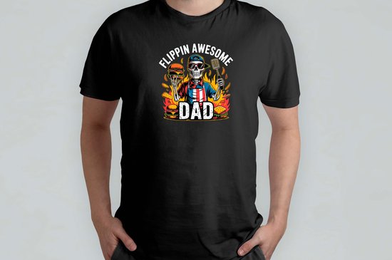Flippin Awesome Dad - T Shirt - DadLife - BestDad - Funny - SuperDad ...