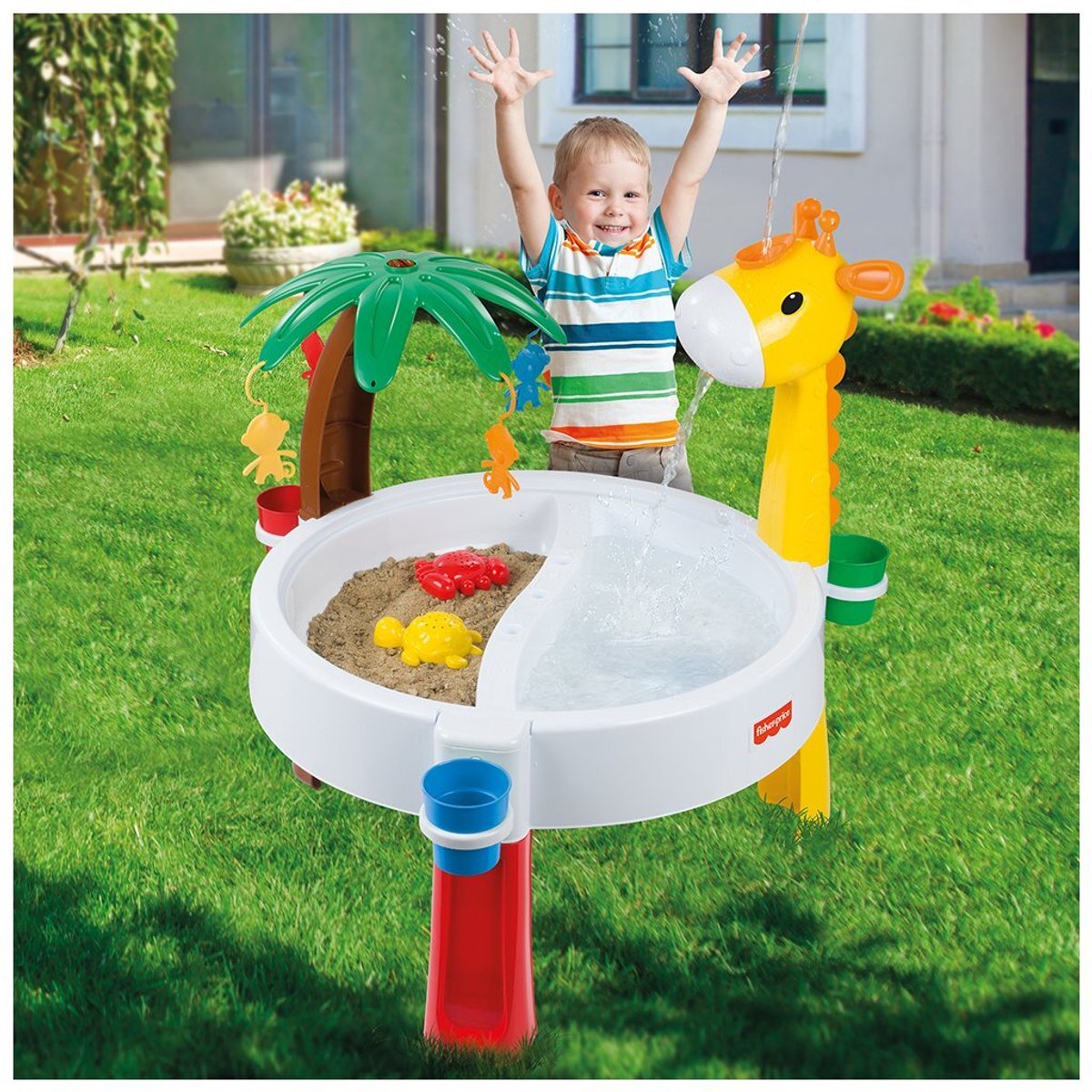 Dolu Fisher Price Zand-Watertafel + Accessoires — afbeelding 4