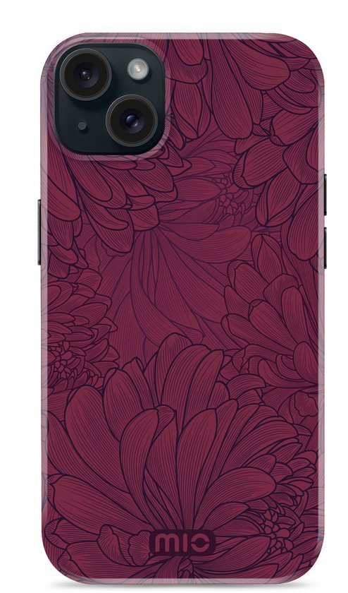 Mio by Mobilize Hoesje geschikt voor Apple iPhone 13 MagSafe Telefoonhoesje Hardcase | Mio by Mobilize Backcover | Geschikt voor MagSafe | Geschikt voor Draadloos Opladen met Magnetische Ring | Geschikt voor MagSafe Case - Berry Blooms | Rood