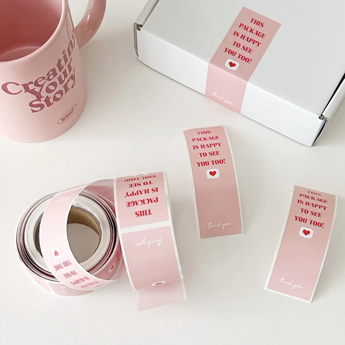 Wonders at Home Official Sluitstickers - Sweet Pink - This Package is Happy to See You Too