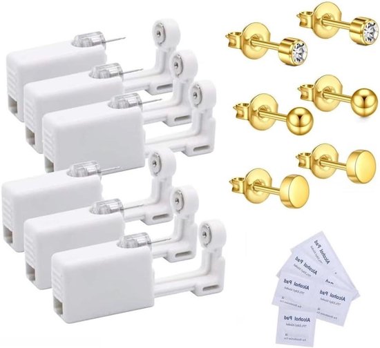 Wegwerppistolen voor oorpiercing, pistolen, kitde piercings, steriele