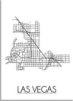 DesignClaud Las Vegas Plattegrond poster A3 + Fotolijst zwart