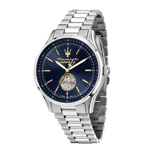 Maserati horloge Sorpasso - Automaat - Blauw - Staal - 42mm | bol