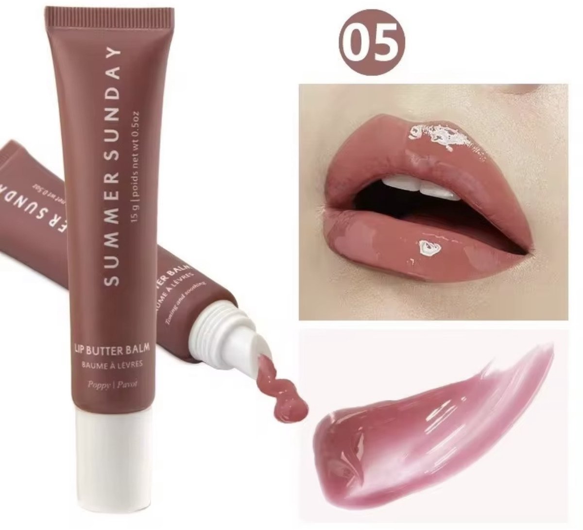 Vloeibare-Hydraterende-Boter-Lippenbalsem- Bruin- Transparant- Hydratatie-Butter-Jelly- Lipbalsem-Vloeibaar