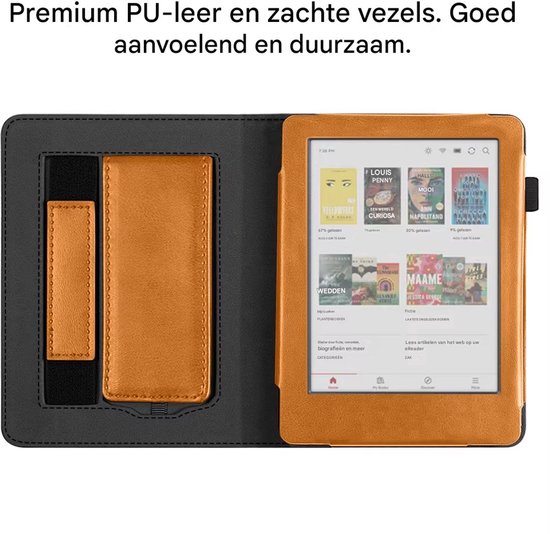 BukkitBow - Beschermhoes geschikt voor Kobo Clara Colour - E-reader Cover - Smart Sleep Cover - Zacht Motief - Bruin van Merkloos — afbeelding 3