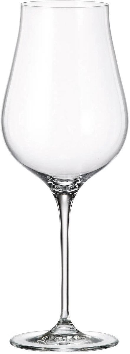 Elegante grote witte wijnglazen LIMOSA - Bohemia Crystal - ook voor rode wijn en rosé - wijnglas 500 ml - geschenkdoos van 6 stuks