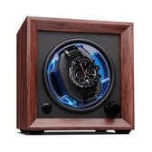 Klarstein watchwinder voor automatische horloges, automatische watchwinder voor 1 horloge, automatische watchwinder met acryl kijkvenster, automatische watchwinder, blauwe leds, watchwinder met 4 TPD instellingen