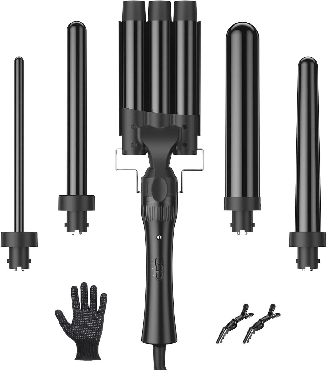 Multifunctionele 5-in-1 Krultang met 3 Vaten en Keramische Coating