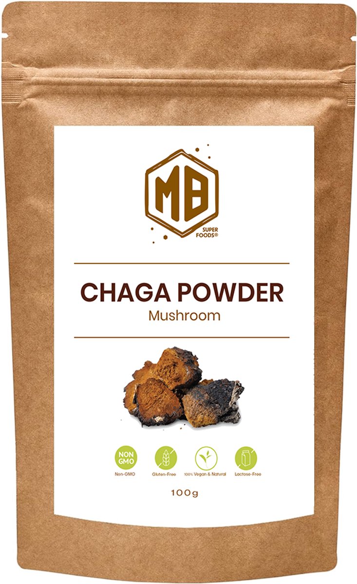 Goedkoopste MB Superfoods Chaga Paddenstoel Poeder van Hoogwaardige Kwaliteit 100g – Vegan Superfood voor Weerstand, Energie & Detox