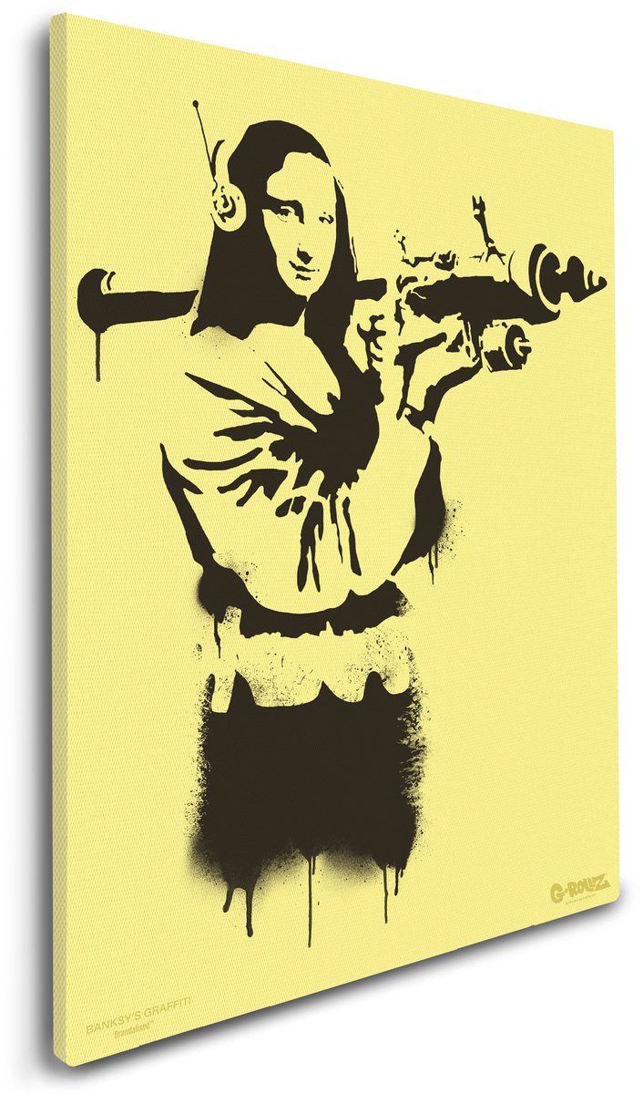 Banksy Graffiti - Canvas Schilderij 32x45 cm - Schilderijen Woonkamer
