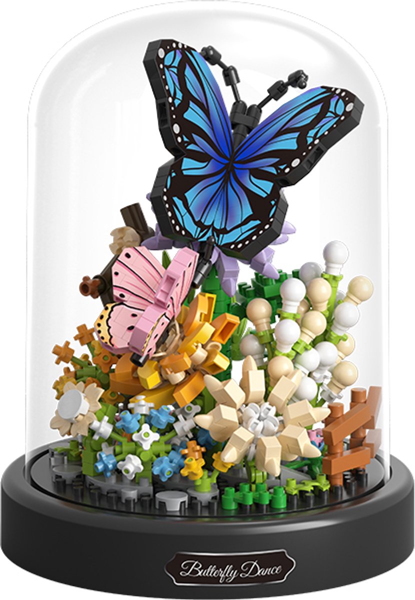 Balody Bloemen met Vlinder - Nanoblocks - Miniblocks - Bouwset / 3D puzzel - 530 bouwsteentjes - Balody 16369