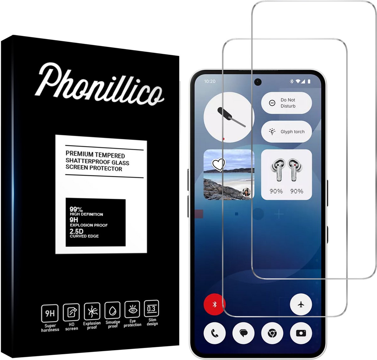 Screenprotector voor Nothing Phone 3A - 2 stuks Beschermglas van glas Transparante glazen schermbeschermfolie