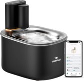 Fontaine pour chat ou chien - Fontaine à eau sans fil Design Premium pour chat - Fontaine pour chat avec détecteur de mouvement et Ultra filtration - Zwart - Tensfact®