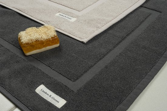 L&G - Badkamermat - Badmat 50 x 80cm - Set van 2 - Beige Badmat - Badmatten - WC Mat - badmat luxe - Badmatten - 1000 gr/m2
