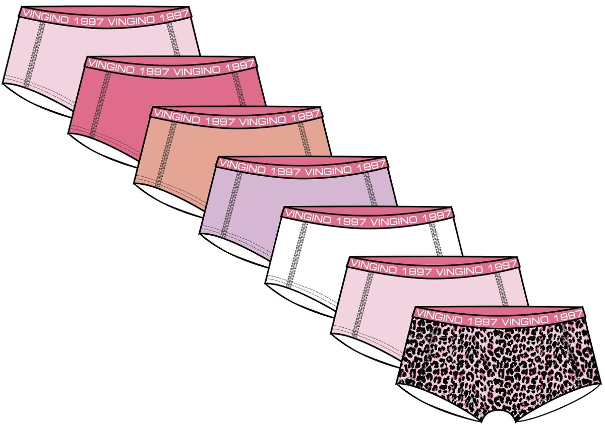 Vingino winter ondergoed meisjes - roze - Girls-boxer-7pack