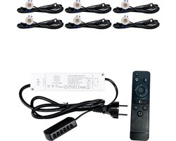 TrueLED Compact White - Inbouw LED Spot Dimbaar voor Overkapping - IP65 Verlichting voor Veranda - Complete set van 6 LED Spots