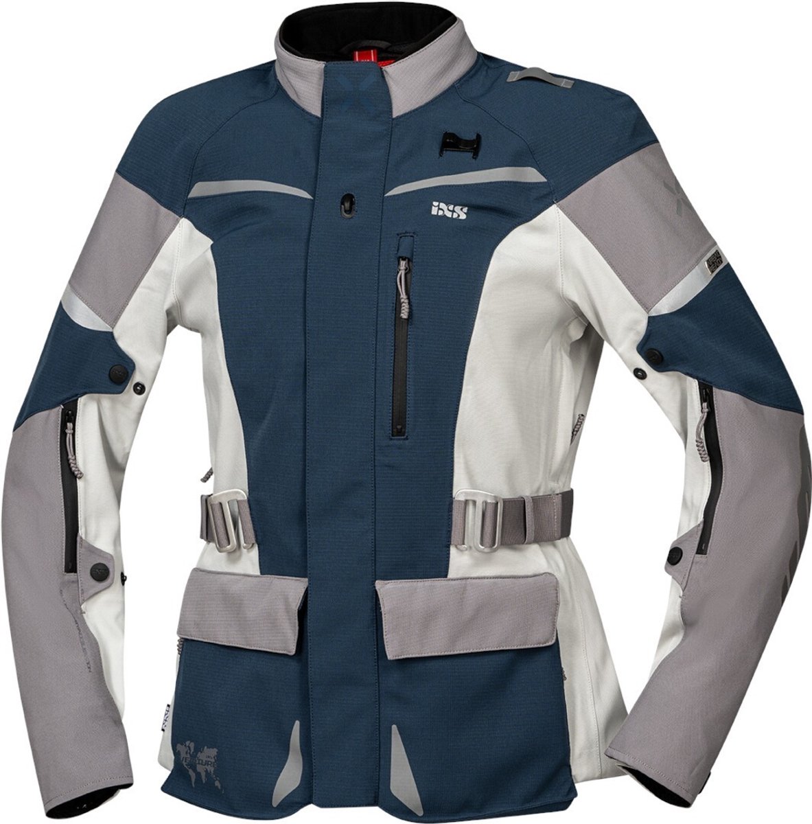 IXS Venture-STX 1.0 Waterdichte Dames Blauw Grijs Textiele Motorjas - Jas