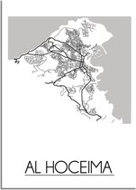 DesignClaud Al Hoceima Plattegrond poster A4 + Fotolijst wit