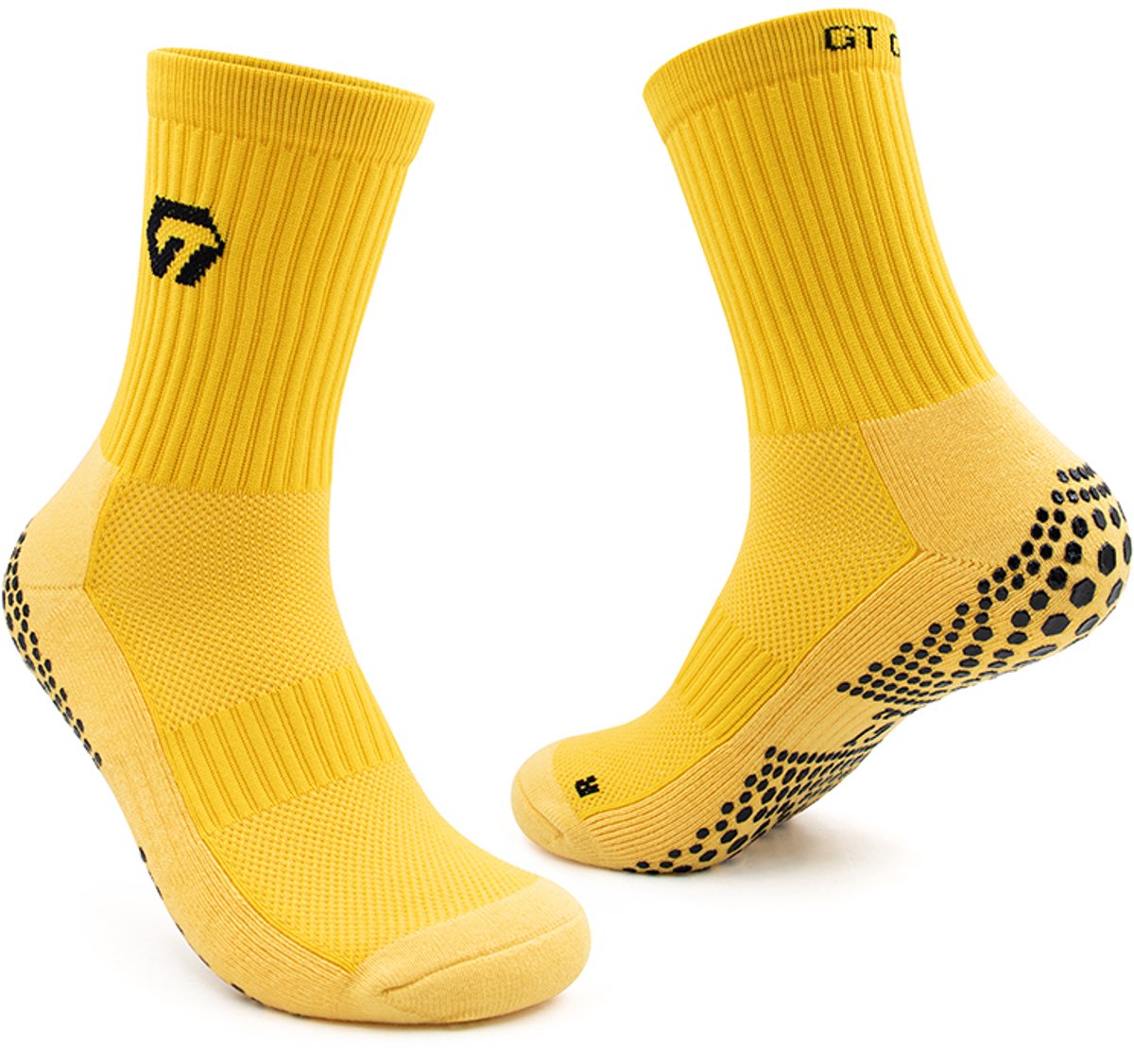 GT GRIP Socks - Gripsokken - Premium - 1 paar - Geel - Sportsokken - Voetbal gripsokken - Basket gripsokken - Padelsokken - Maat 38-42