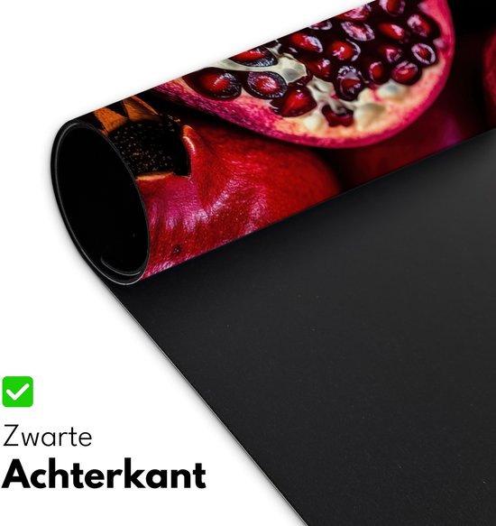 Bureau onderlegger 120x60 cm - Muismat Granaatappel - Rood - Fruit - Bureaumat - Mousepad XXL - Bureau mat - Muismatten groot - Desk organizer - Bureaulegger