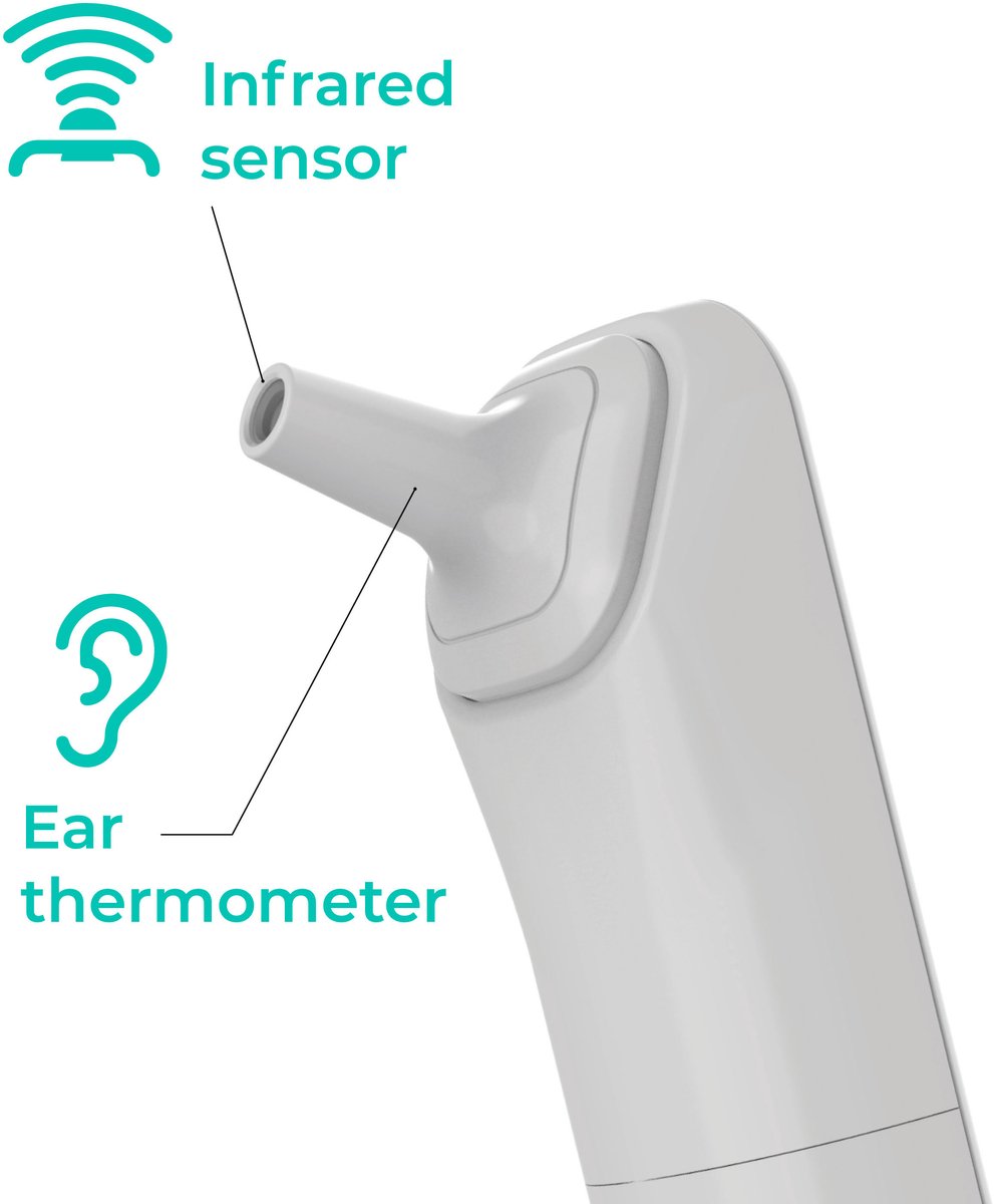 Infrarood Thermometer 2-1 Oor en Voorhoofd - Digitaal Scherm - Baby Modus - Koortsthermometer - Thermometers - Thermometer Oor - Voorhoofd Thermometer - Silvergear -Wit — cadeau in Cadeau-ideeën - foto 4