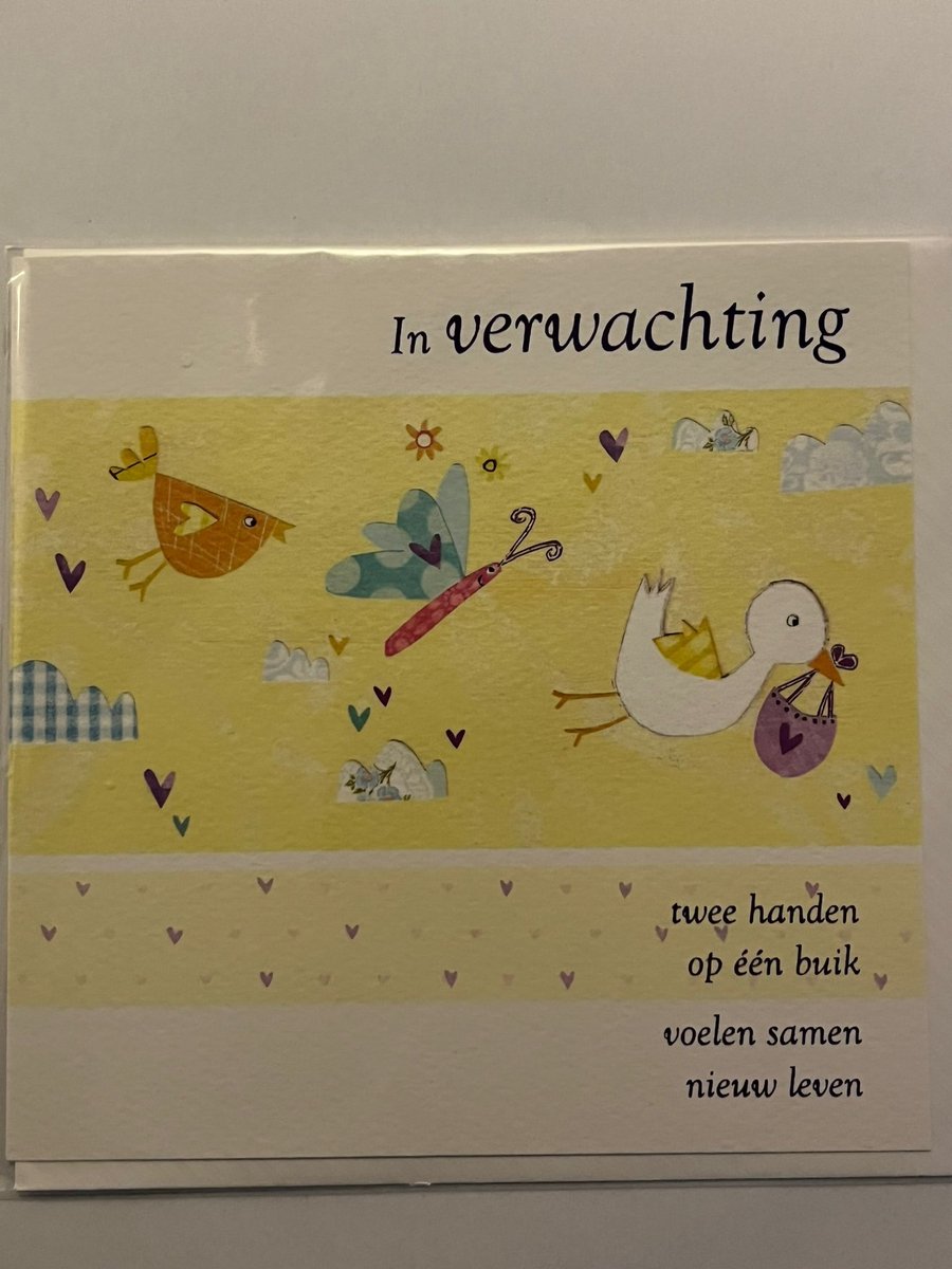 Set van 3 wenskaarten – Geboorte & Zwangerschap – Een dochter, een zoon & in verwachting - Happycards Kraft Luxe wenskaart met envelop