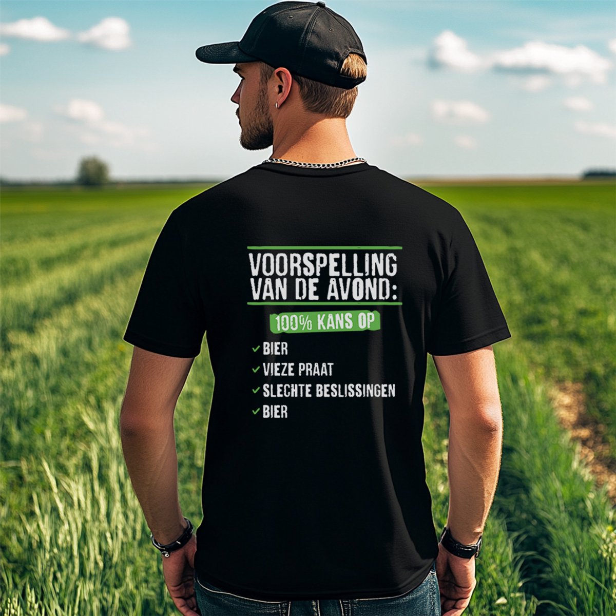 AGRIFANS® 100% Kans Op Bier - Heren T-shirt -L