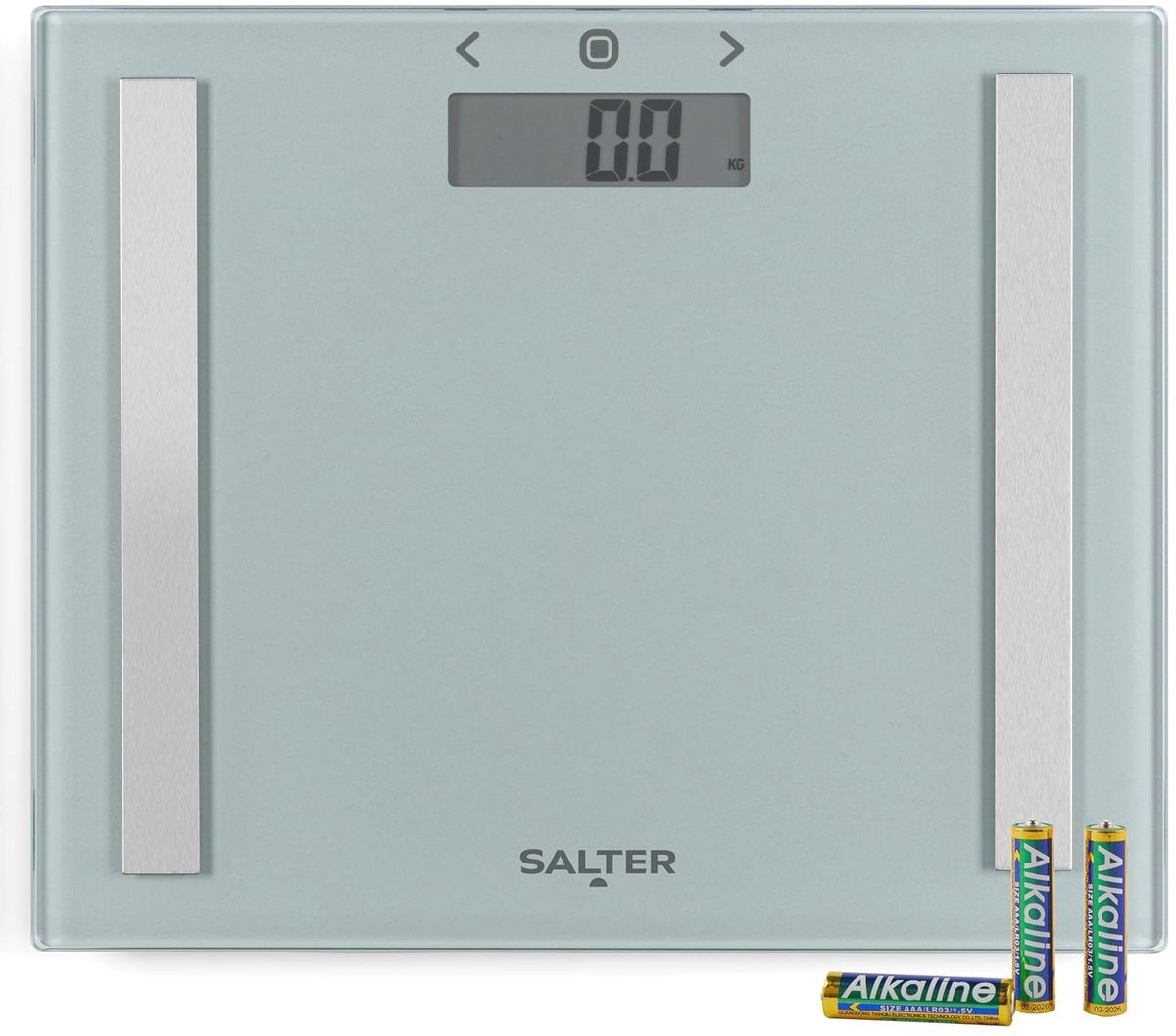 Compact Glas Analyser Weegschaal 150 KG Capaciteit - 8 Gebruikers Geheugen, Slank Ontwerp, Voor Atleten, Meet Gewicht, Lichaamsvet, Water en BMI