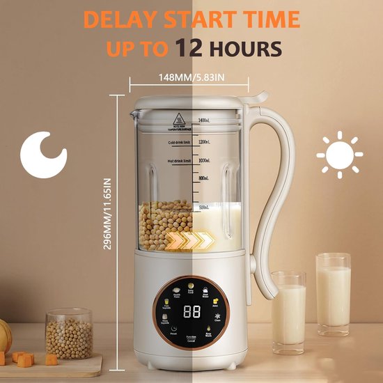 Soepmaker - Blender - Sojamelk Maker - Witte melk van KitchenBrothers — afbeelding 5