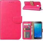 Ntech Samsung Galaxy J2 Core Portemonnee Hoesje / Book Case - Roze/Pink