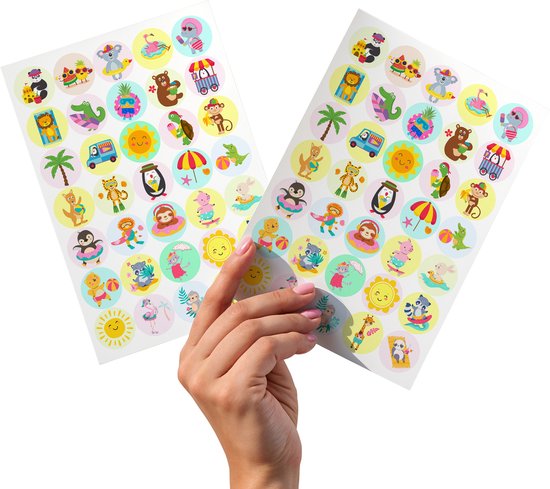 Zomerdiertjes Stickers – 2 Stickervellen – Zomer Stickers – Stickervellen Zomer – Beloningsstickers Kind – Stickers voor Kinderen – Beloningsstickers – Knutselen Meisjes – Knutselen Jongens – Vakantie Stickers – Stickers Jongens – Stickers Meisjes