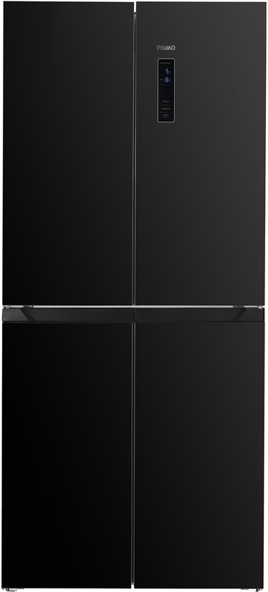PRIMO PR182MD koelvriescombinatie zwart 362L No Frost 4-deurs vrijstaand koelvrieskast met led, softtouch-display